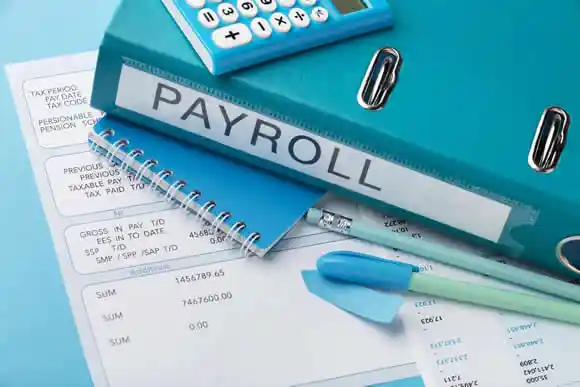 payroll service file on desk